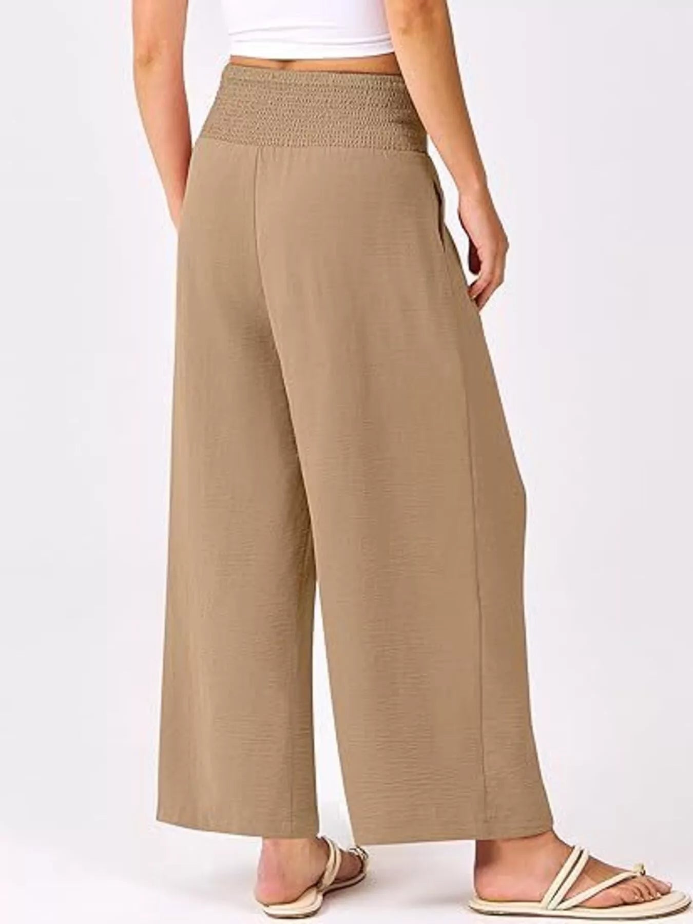 Wide Leg Smocked High Waist Pants - Bela Fils BoutiqueBela Fils Boutique
